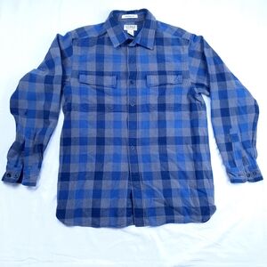 L.L. Bean Blue Casual Button Down Shirt with Relaxed Fit